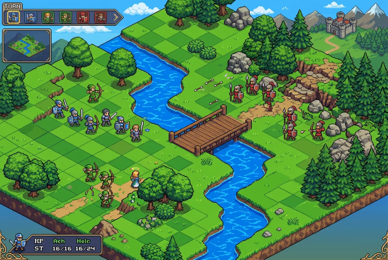 Top down battlefield view