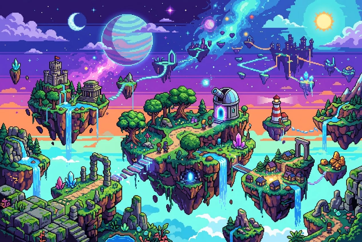 Floating digital landscapes in VR