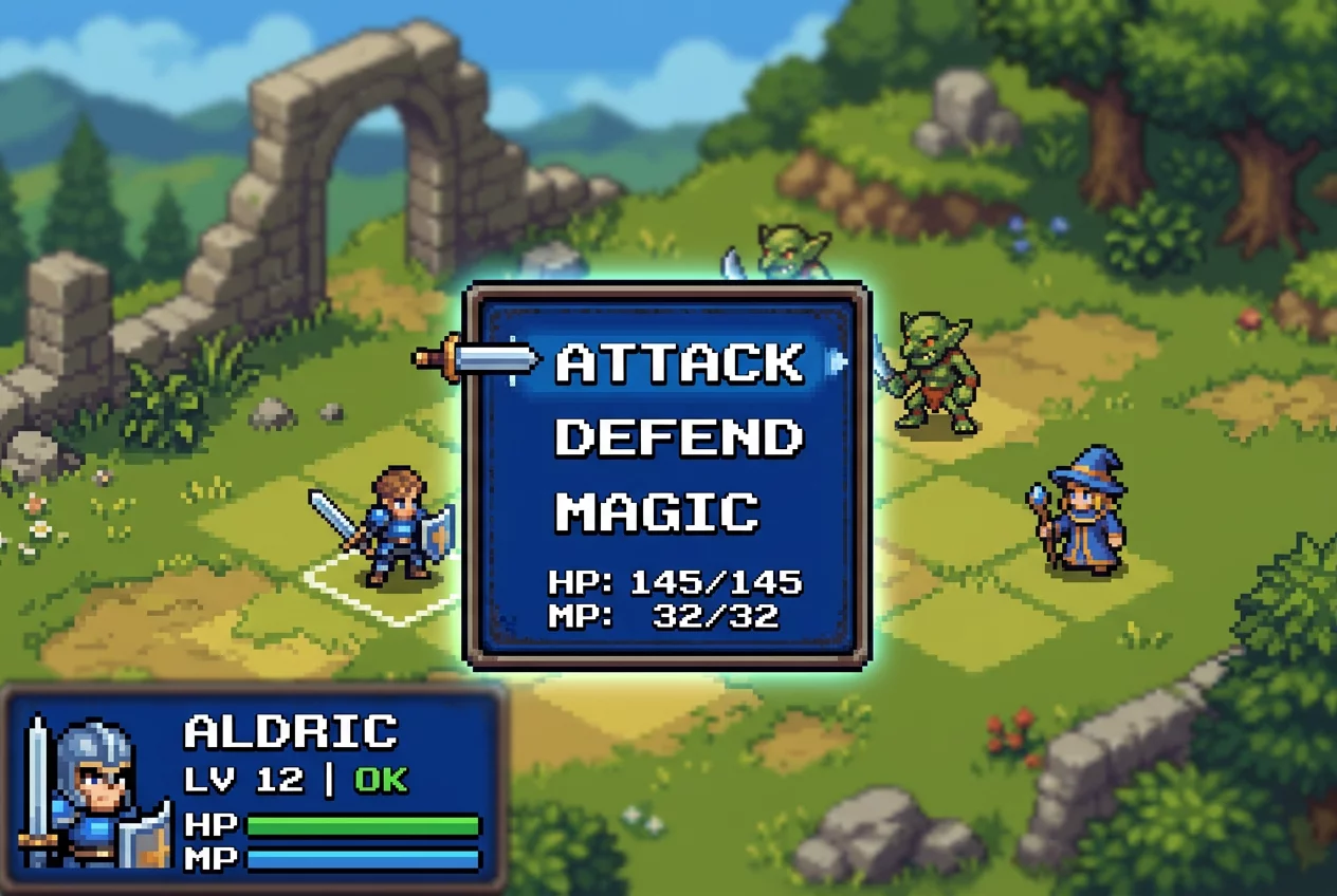 Pixelated tactical menu